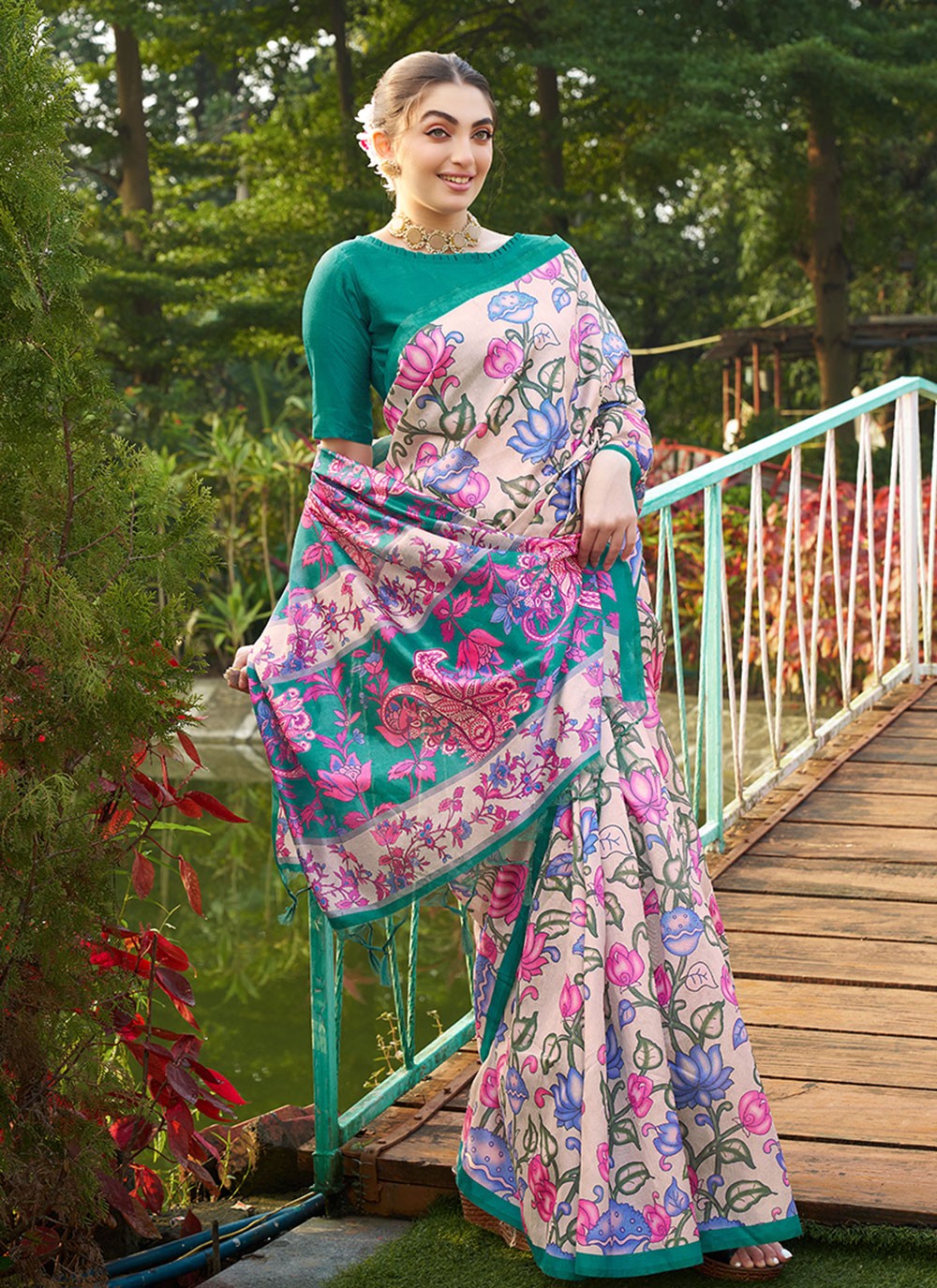 Printed Tussar Silk Saree - S12020