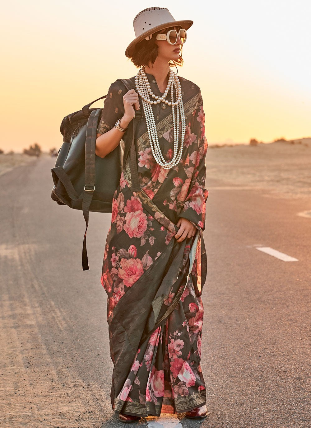 Classic Printed Tussar Silk Saree - S6232
