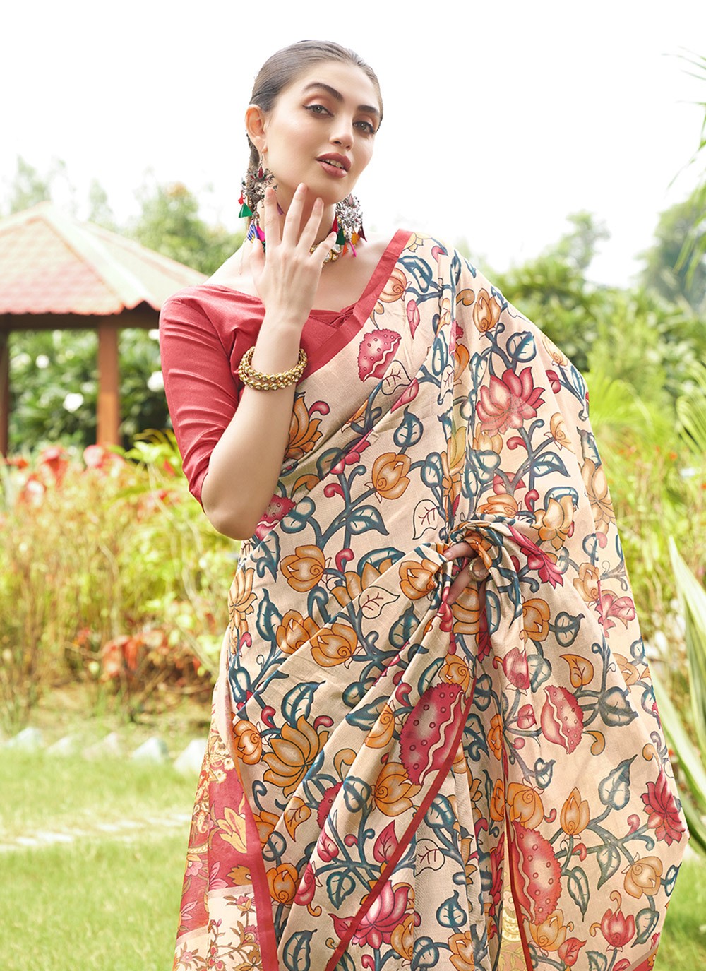 Printed Tussar Silk Saree - S12020