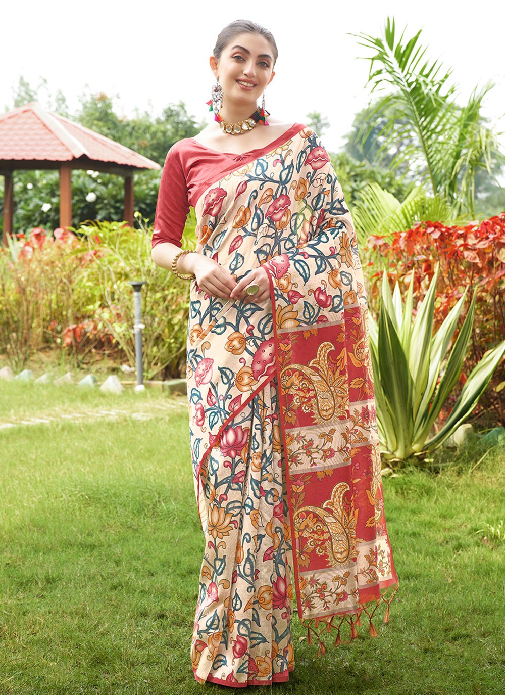 Printed Tussar Silk Saree - S12020