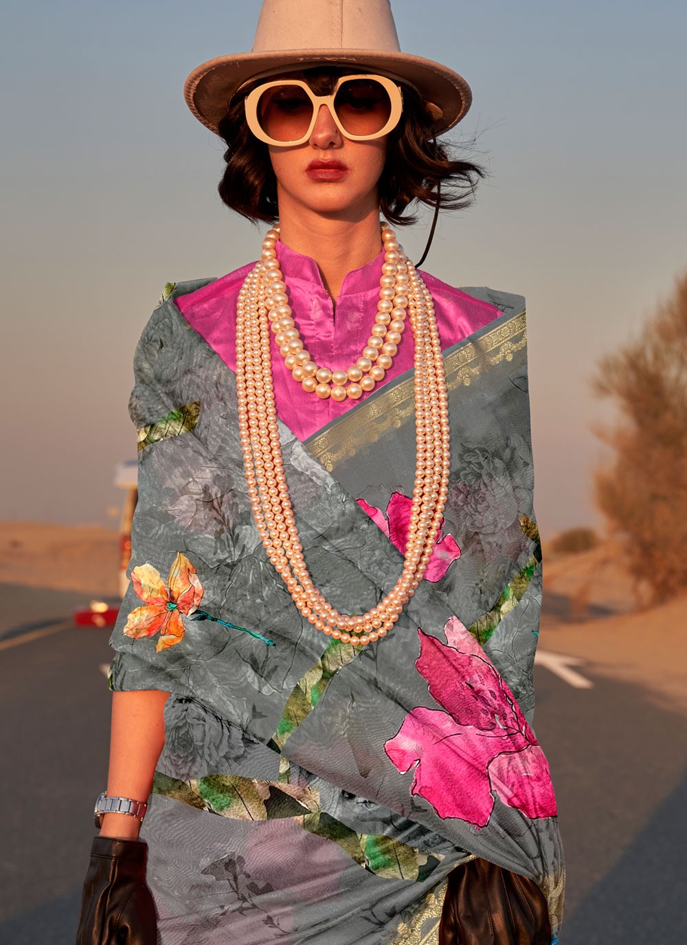 Classic Printed Tussar Silk Saree - S6232