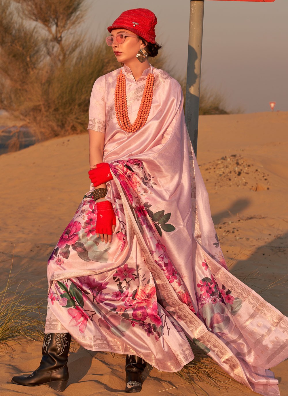 Classic Printed Tussar Silk Saree - S6232