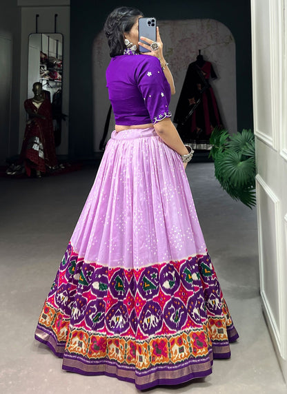 Bandhej Tussar Silk Readymade Lehenga Choli - L2925