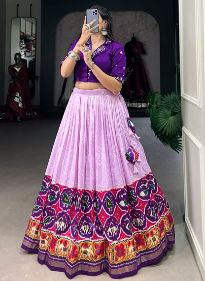 Bandhej Tussar Silk Readymade Lehenga Choli - L2925
