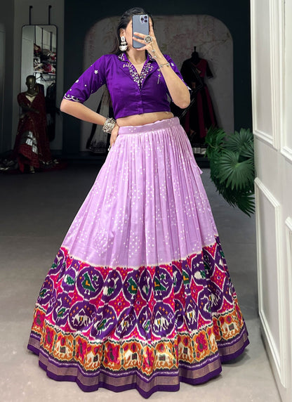 Bandhej Tussar Silk Readymade Lehenga Choli - L2925