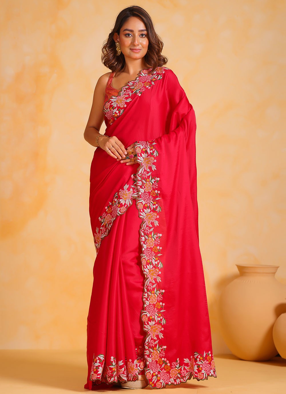 Classic Border Work Tussar Silk Saree - S6488