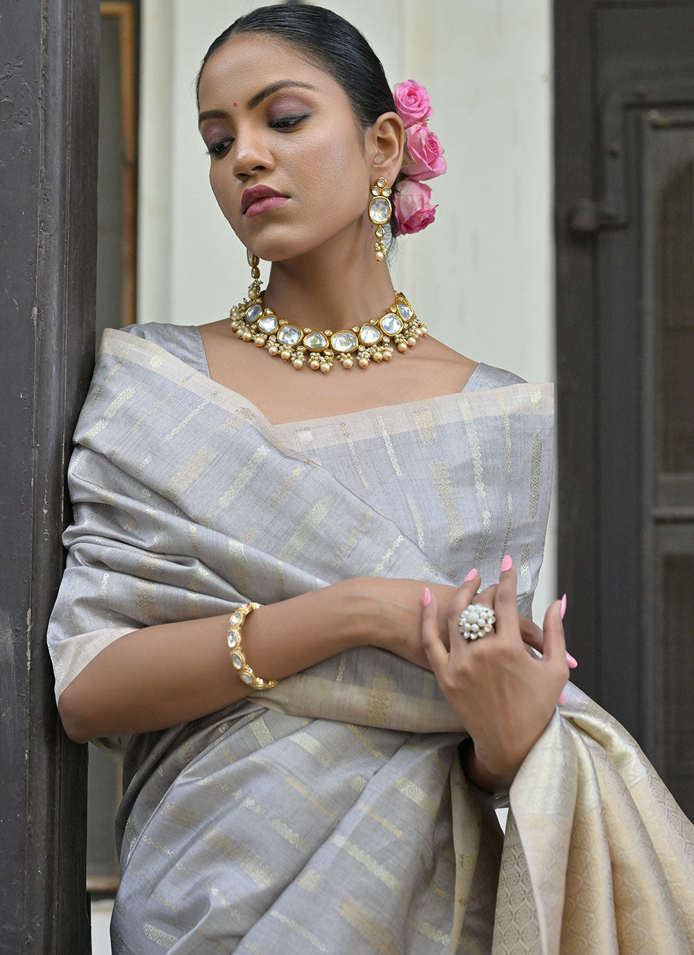 Classic Woven Tussar Silk Saree - S6505