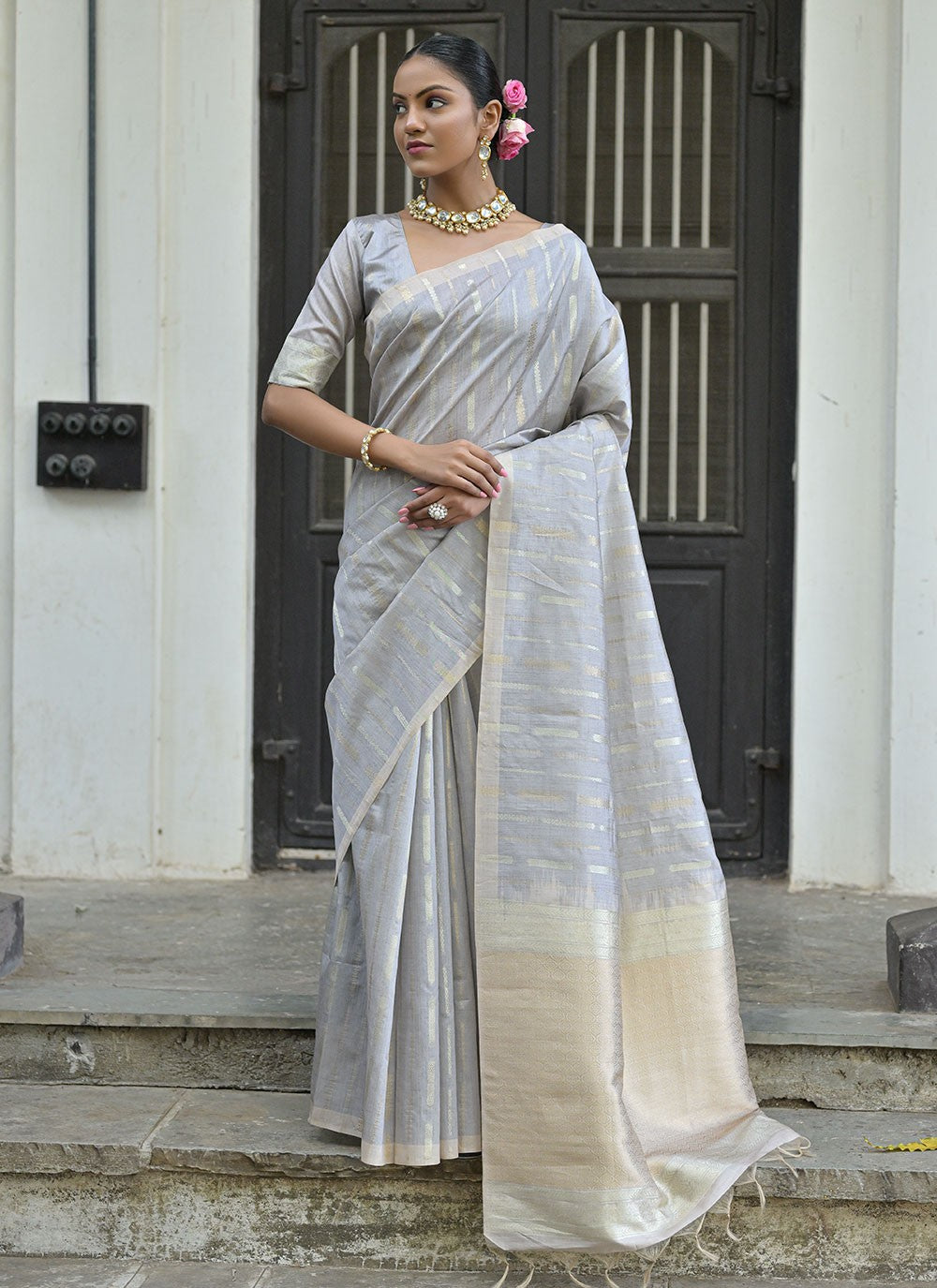 Classic Woven Tussar Silk Saree - S6505