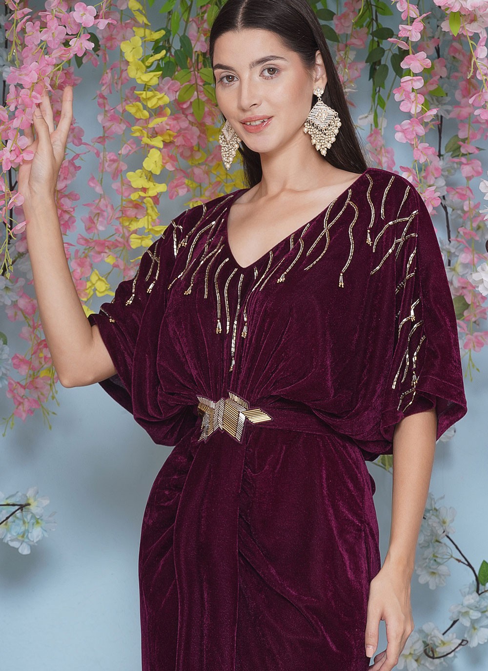 Embroidered Silk Gown - G1840