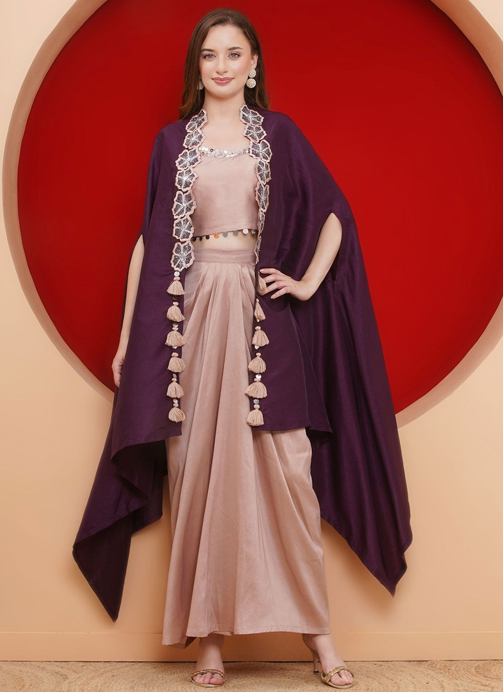 Embroidered Velvet Gown - G1850