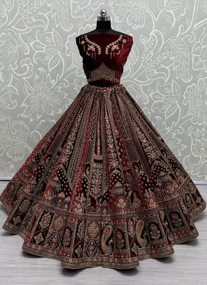 Diamond Velvet A - Line Lehenga - L2428