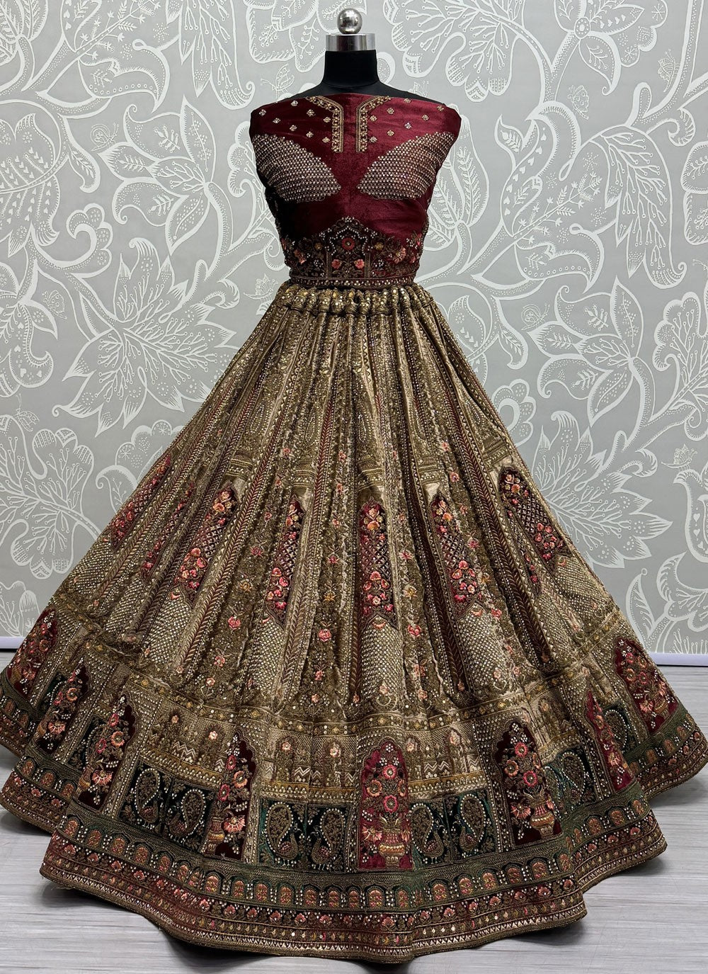 Diamond Velvet A - Line Lehenga - L2103