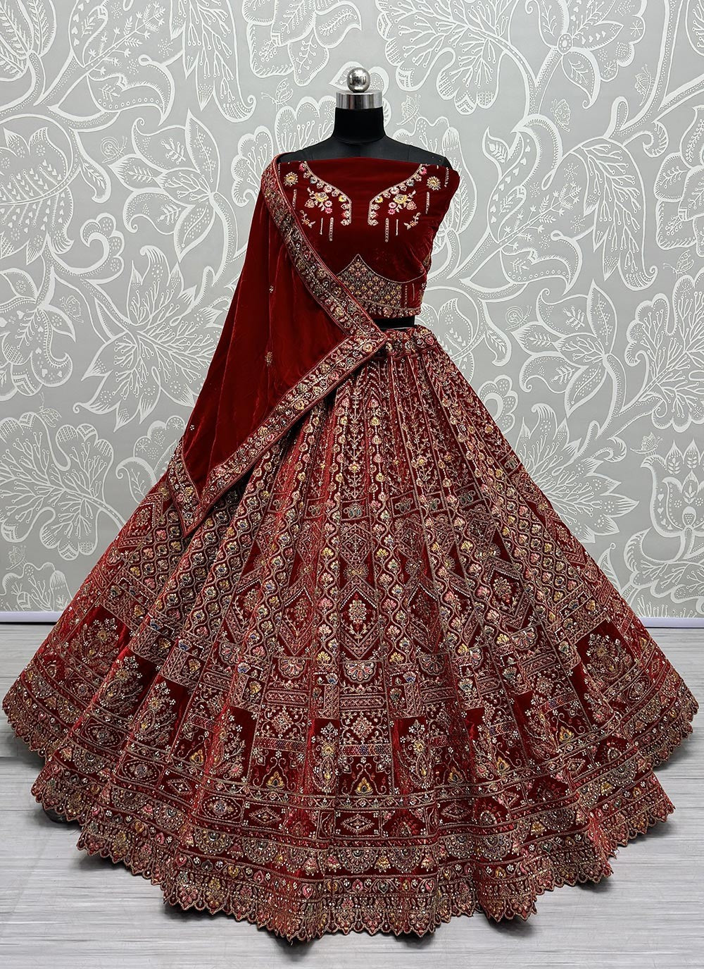 Diamond Velvet A - Line Lehenga - L2222