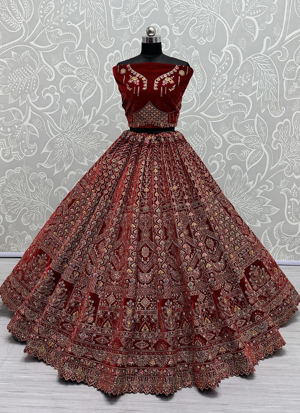 Diamond Velvet A - Line Lehenga - L2222