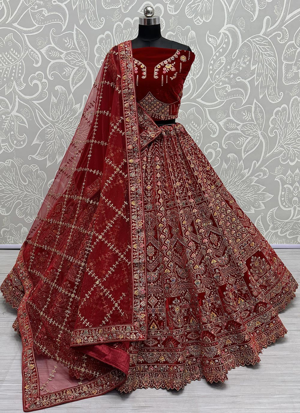 Diamond Velvet A - Line Lehenga - L2222