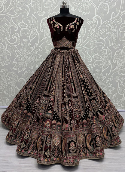 Diamond Velvet A - Line Lehenga - L2434