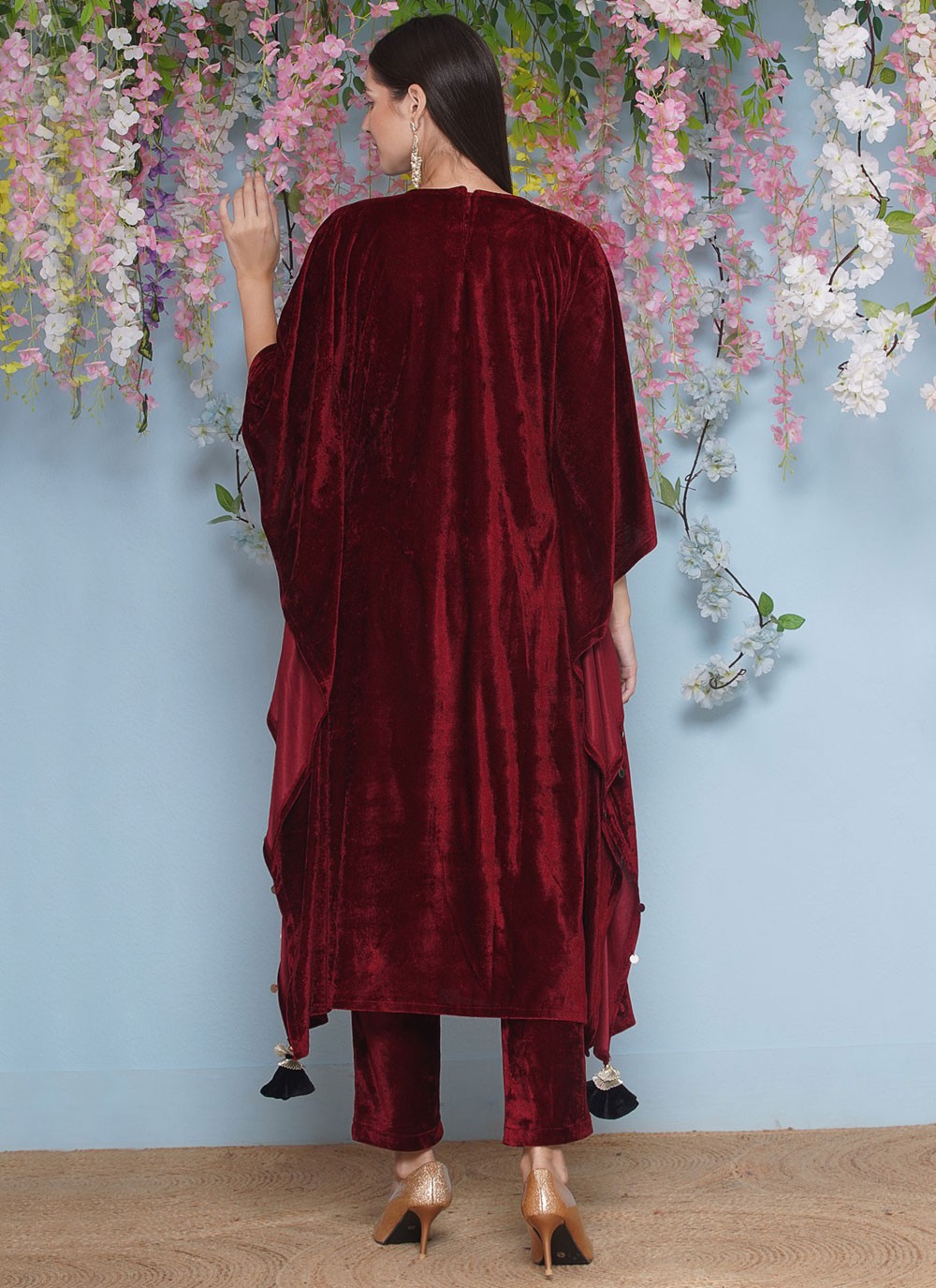 Embroidered Velvet Gown - G1850