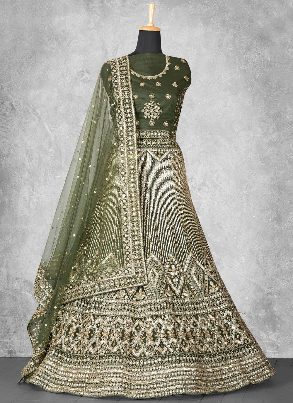 Velvet Engagement, Mehandi & Sangeet, Reception A - Line Lehenga L3593