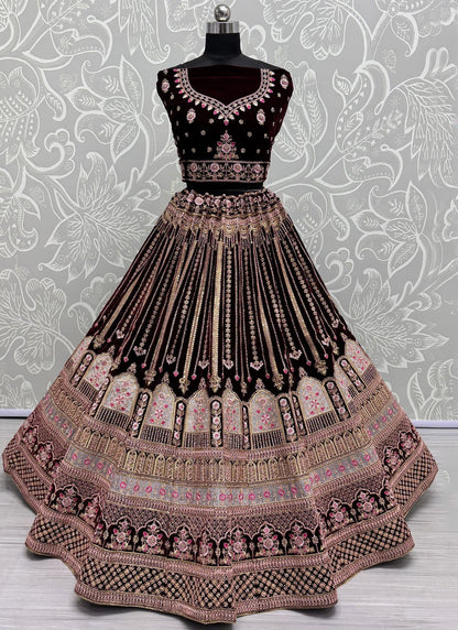 Dimond Velvet A - Line Lehenga - L2602