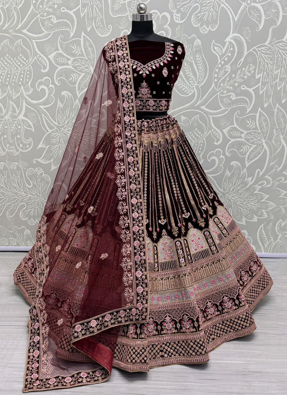 Dimond Velvet A - Line Lehenga - L2602