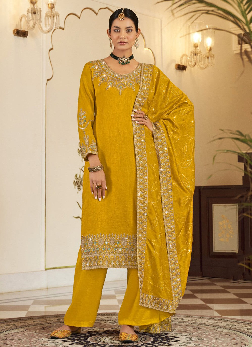 Vichitra Silk Salwar Suit - T1450