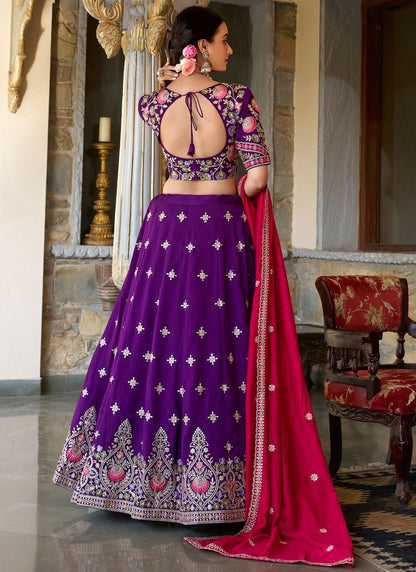 Vichitra Silk Engagement A - Line Lehenga L3563