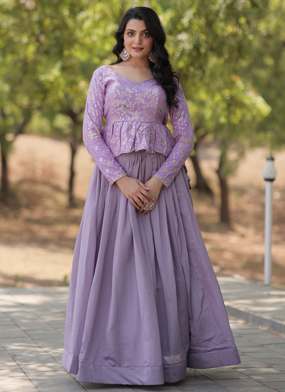 Plain Vichitra Silk Readymade Lehenga Choli - L2085