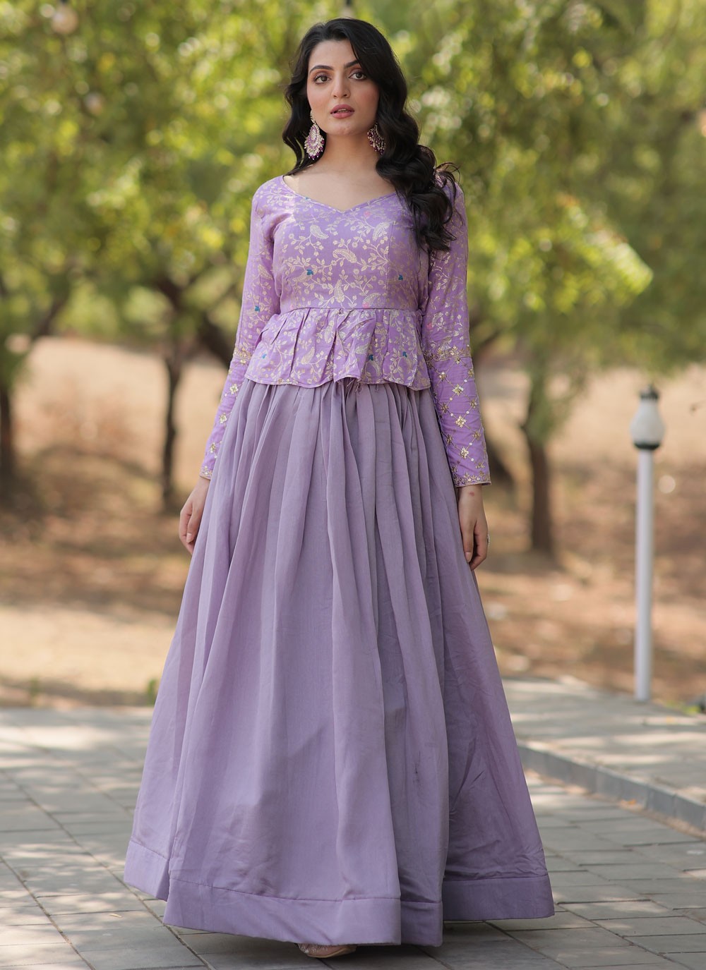 Plain Vichitra Silk Readymade Lehenga Choli - L2085