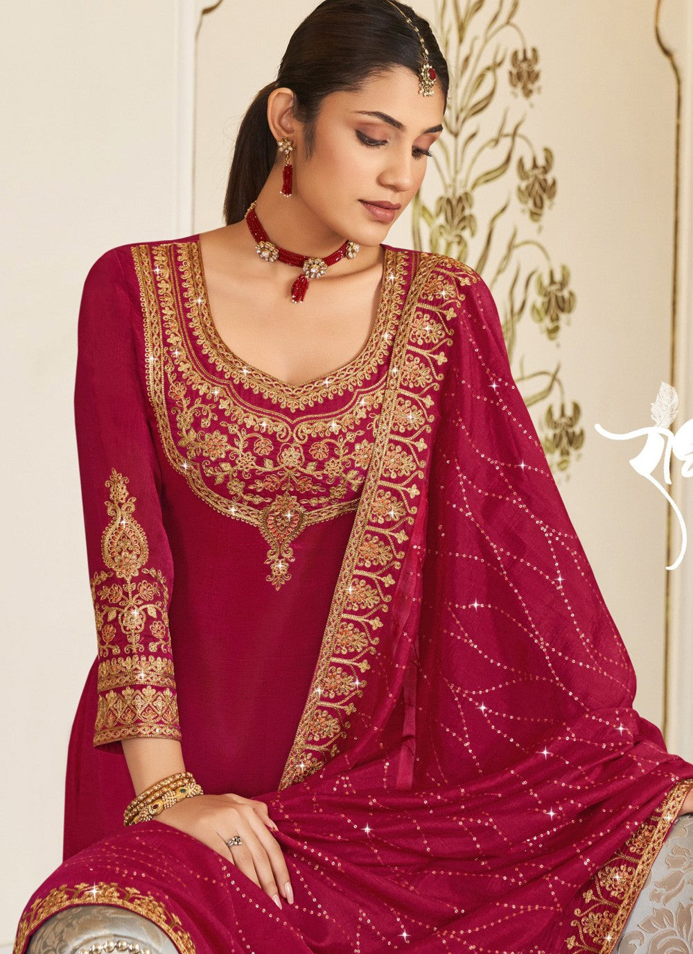 Vichitra Silk Salwar Suit - T1450