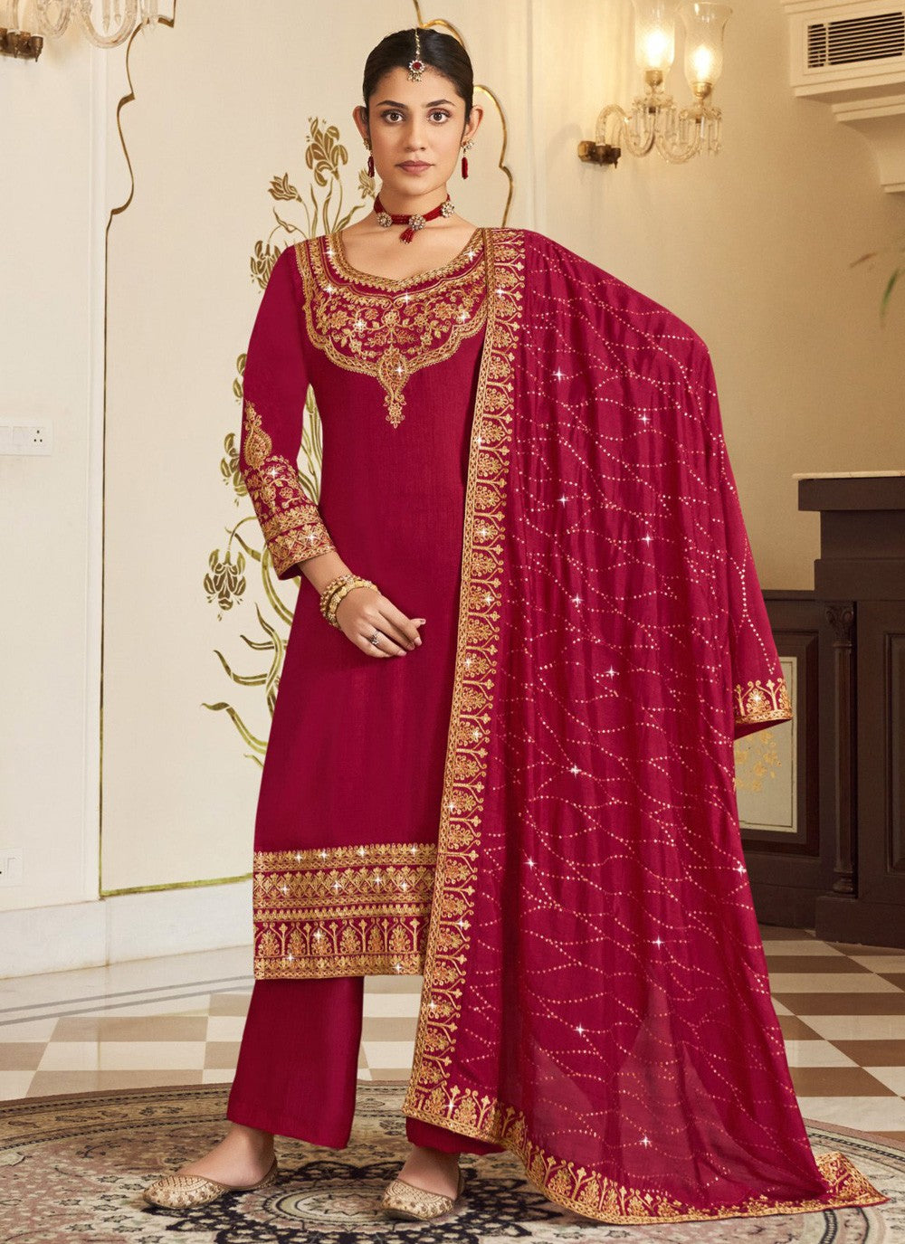 Vichitra Silk Salwar Suit - T1450