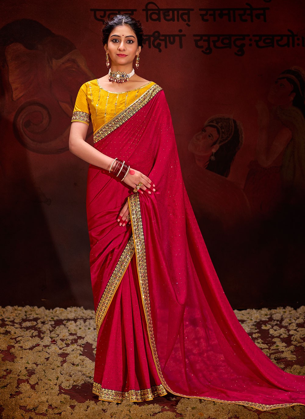 Classic Sequins Vichitra Silk Saree - S5995