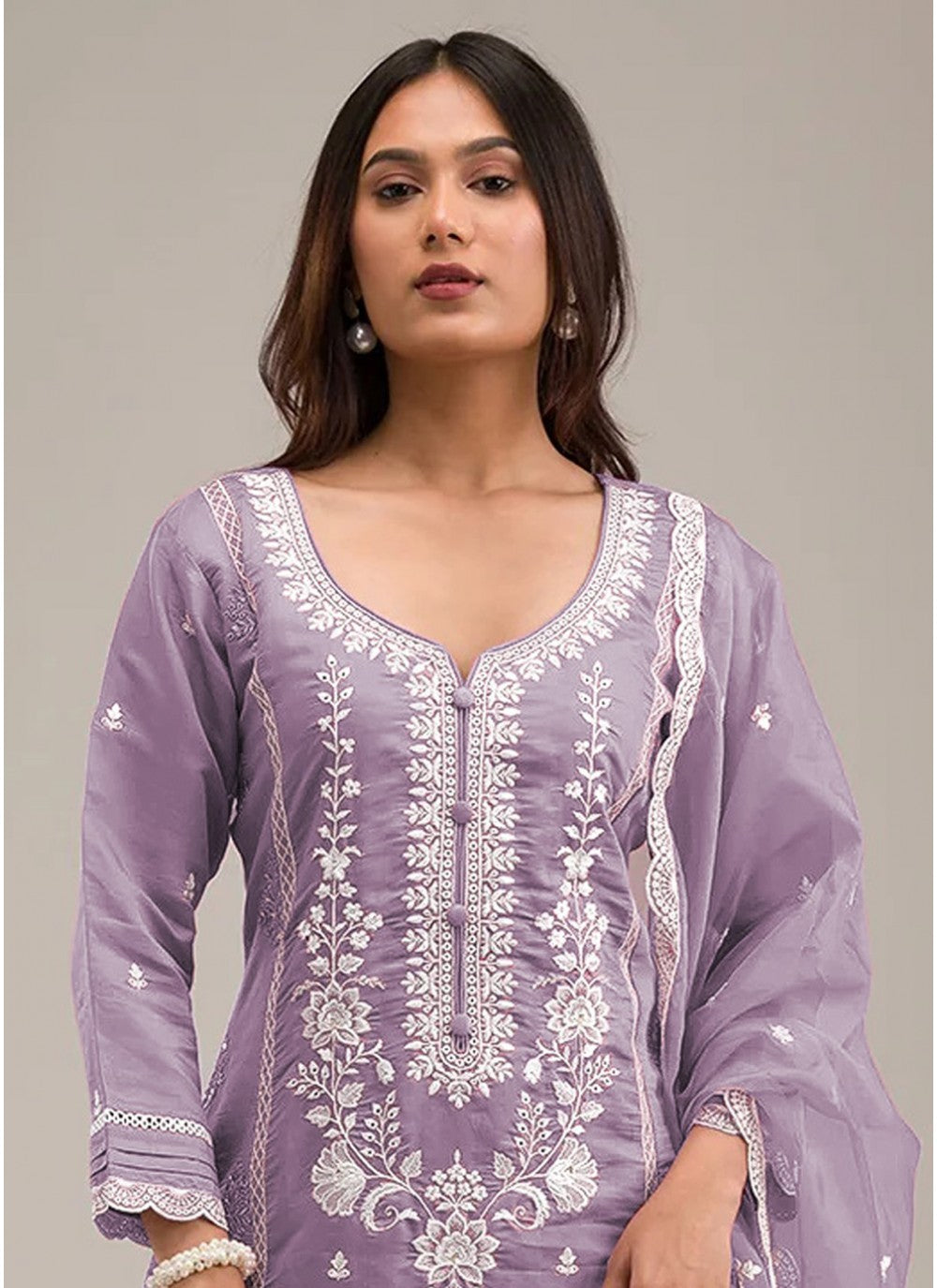Embroidered Cotton Violet Salwar Suit T6055