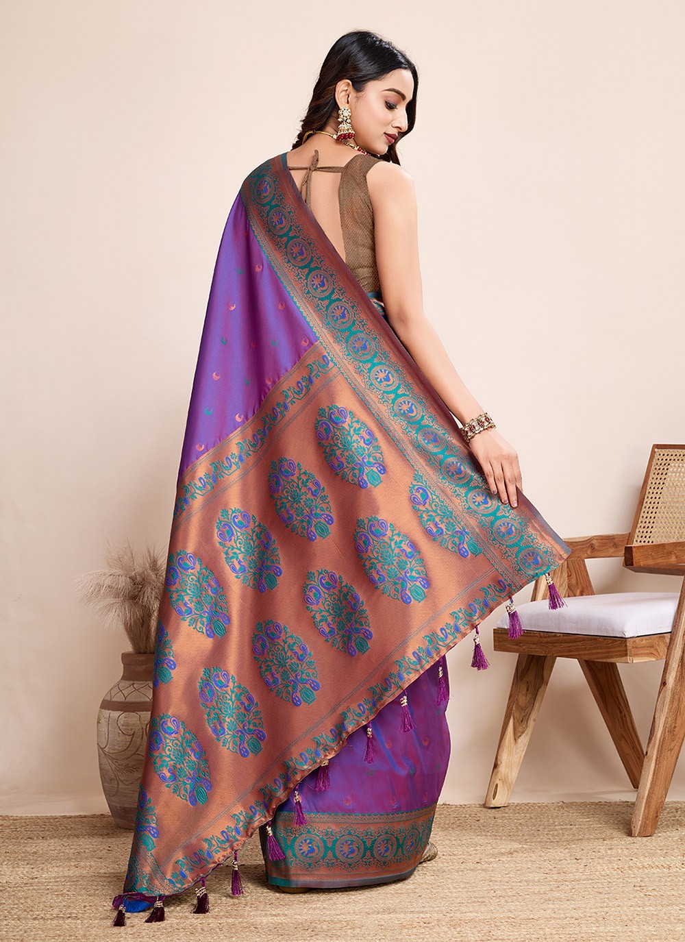 Woven Jacquard Silk Saree - S12314