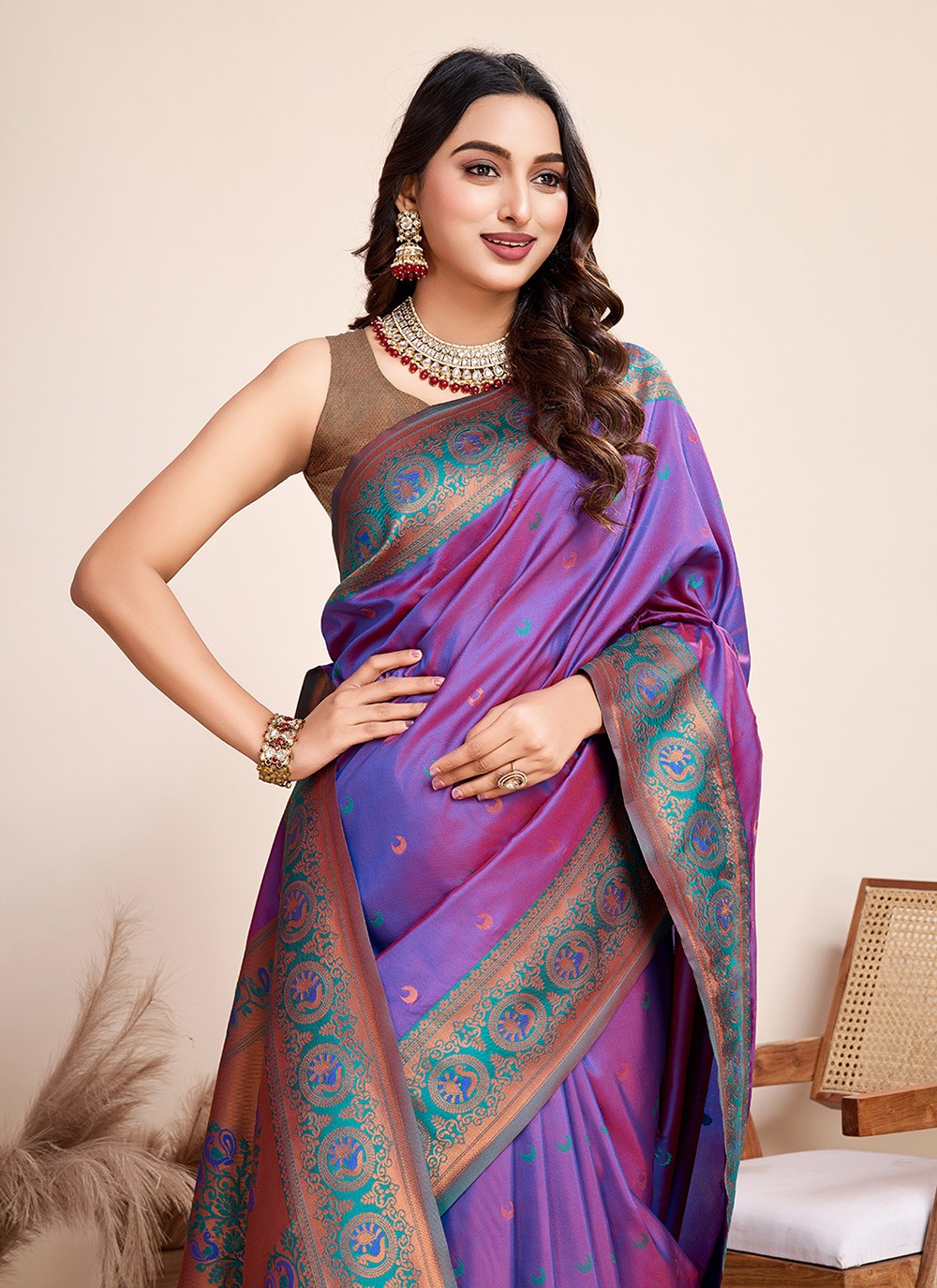 Woven Jacquard Silk Saree - S12314