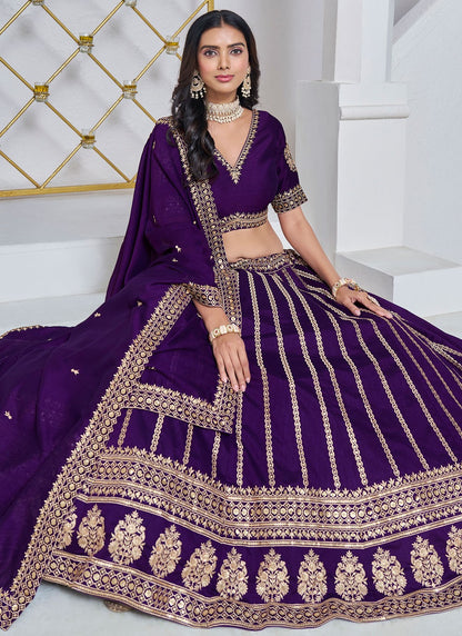 Embroidered Art Silk A - Line Lehenga - L2715