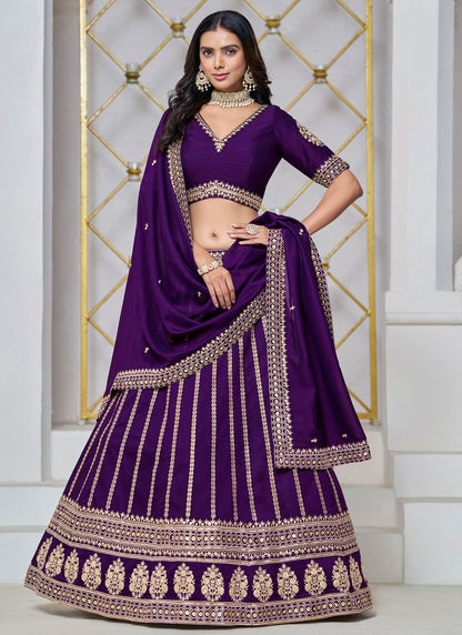 Embroidered Art Silk A - Line Lehenga - L2715