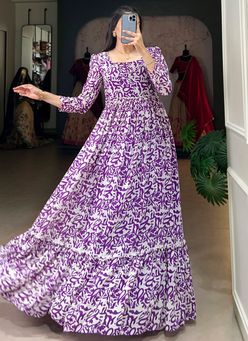 Printed Georgette Gown - G1791