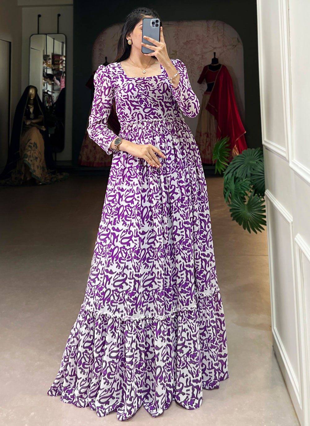 Printed Georgette Gown - G1791
