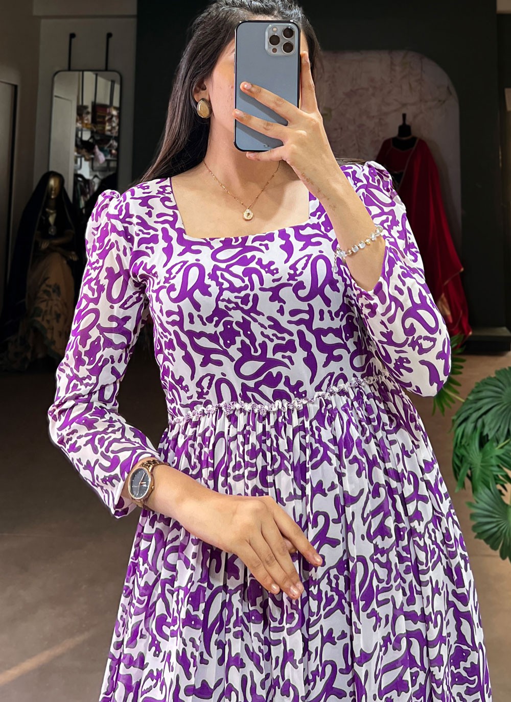 Printed Georgette Gown - G1791