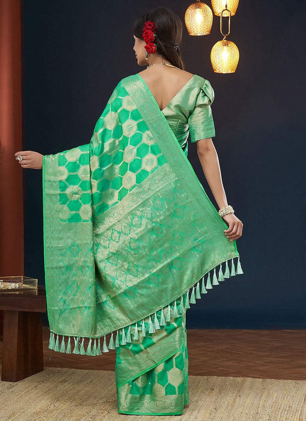 Contemporary Weaving Zari Viscose Saree - S8235