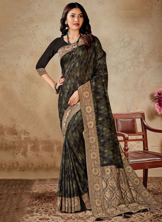 Trendy Digital Print Silk, Viscose Saree - S4707