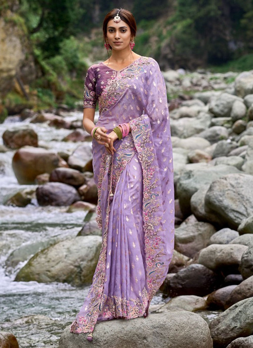Saree Embroidered Viscose Saree - S4376