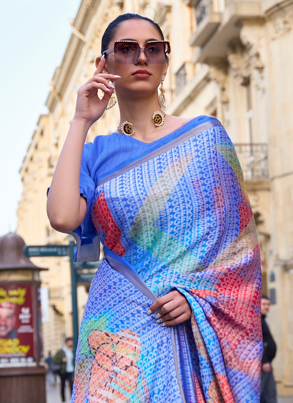 Designer Printed Viscose Saree - S3513