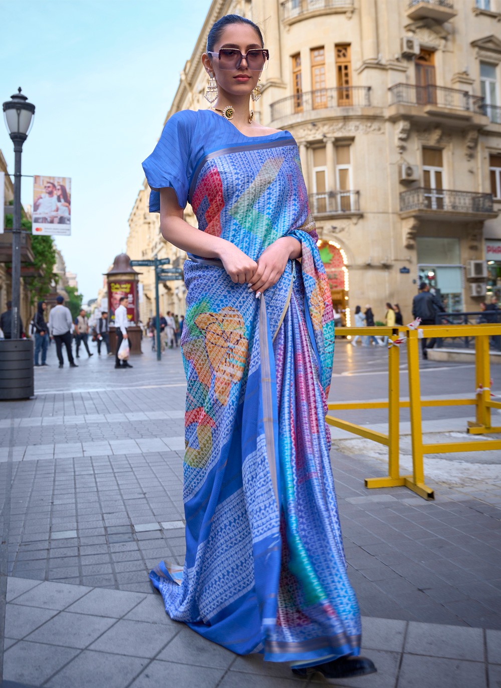 Designer Printed Viscose Saree - S3513