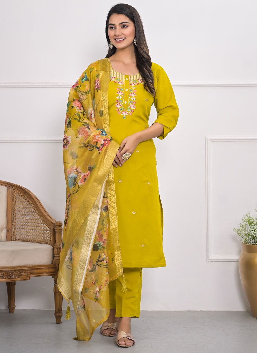 Silk, Viscose Salwar Suit - T3991