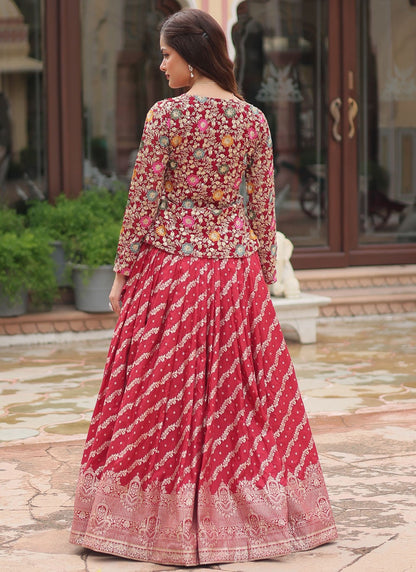 Jacquard Work Viscose Readymade Lehenga Choli - L2913