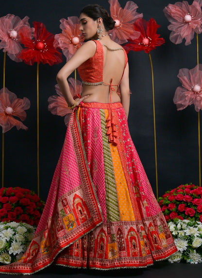 Cutdana Viscose Multi Colour Lehenga Choli L3445