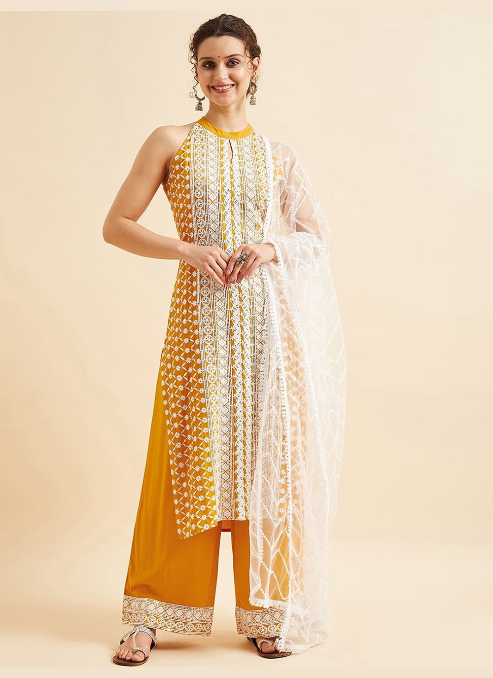 Rayon, Viscose Straight Suit - T1174