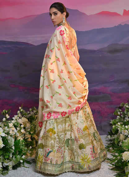 Cutdana Viscose Off White Lehenga Choli L3437