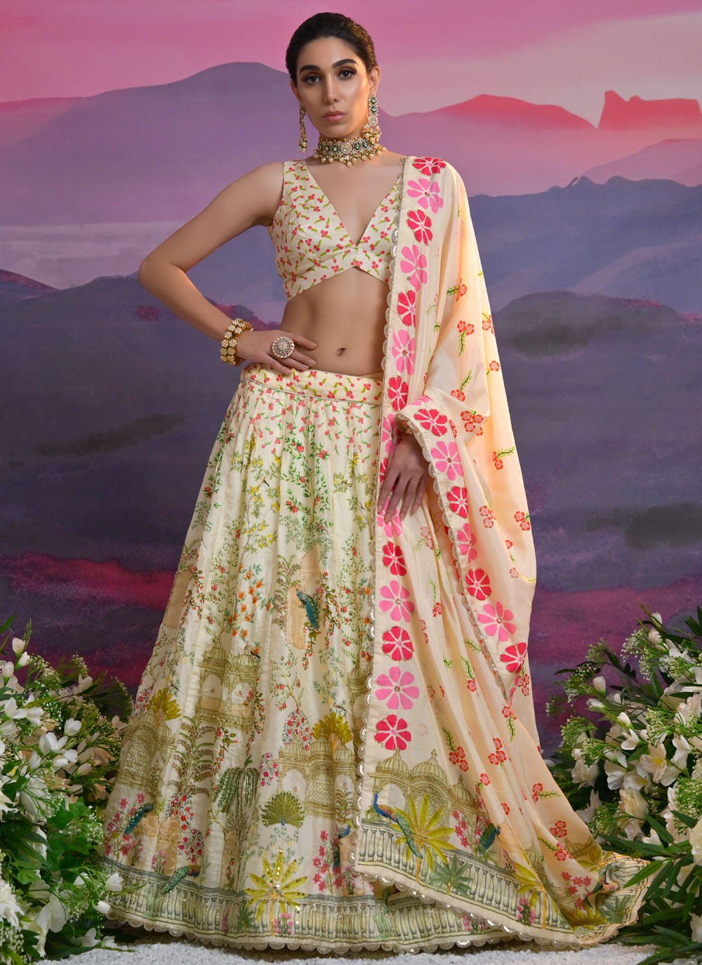 Cutdana Viscose Off White Lehenga Choli L3437